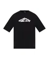 Dsquared2 Black T-shirt With Contrasting Icon Print In Cotton Man In Black