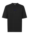 Dsquared2 Black Crewneck T-shirt With Logo Lettering On The Front In Cotton Man In Black