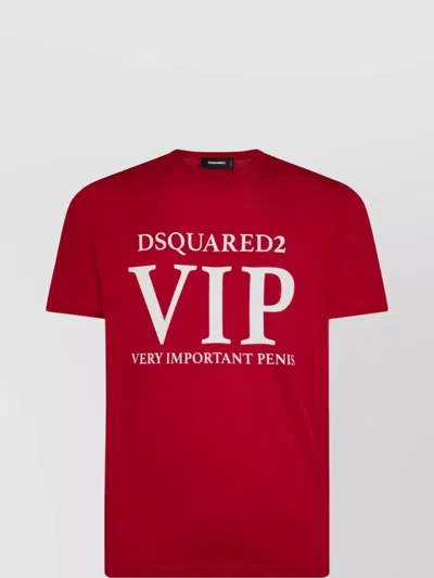 Dsquared2 Crew Neck T-shirt Graphic Print In Red