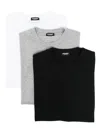 Dsquared2 Round Neck T-shirt (set Of Three) In Black