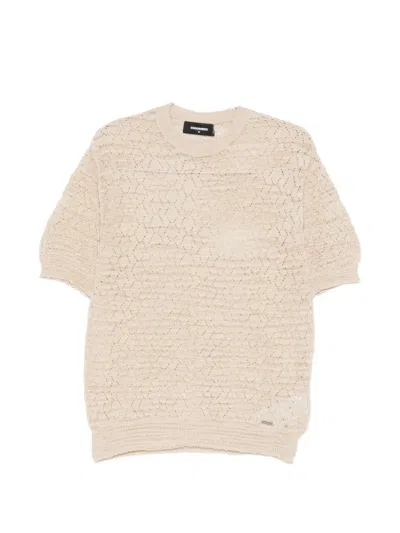Dsquared2 Crew-neck T-shirt In Neutral