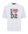 Dsquared2 Graphic Print Crew Neck Short Sleeve T-shirt In White