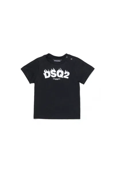 Dsquared2 Crew-neck T-shirt With Dsq2 Logo In Black