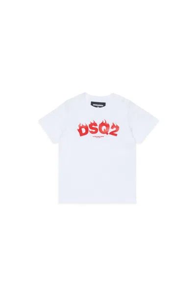 Dsquared2 Crew-neck T-shirt With Dsq2 Logo In White