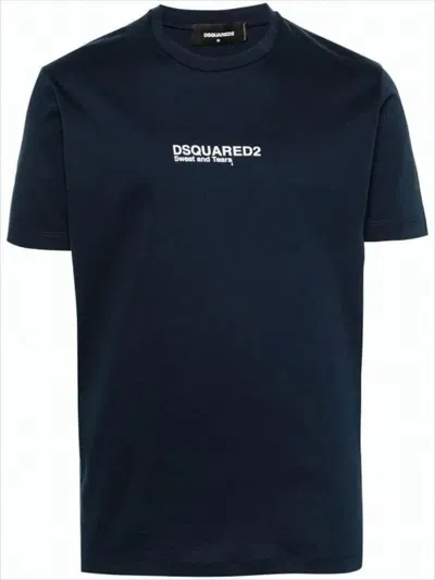 Dsquared2 Crew Neck T-shirt With Logo Detail In Green