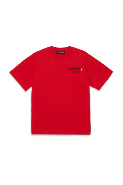 Dsquared2 Crew-neck T-shirt With Logo In Red