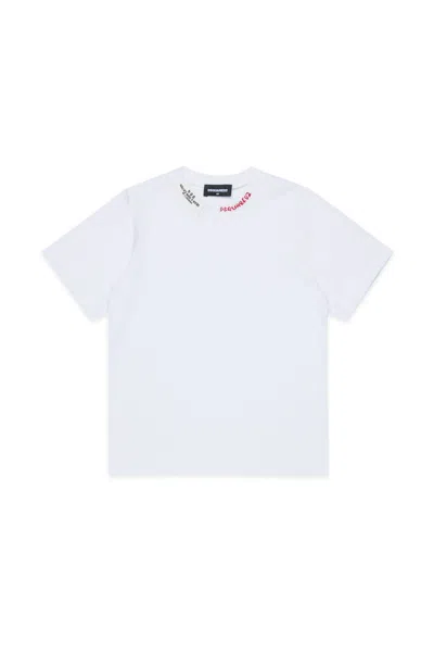 Dsquared2 Kids Short-sleeved Crewneck T-shirt In White