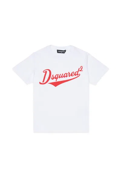 DSQUARED2 T-SHIRT GIROCOLLO CON LOGO STAMPATO
