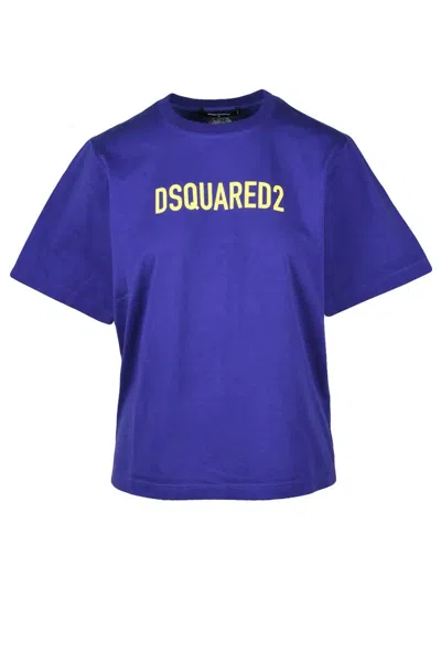 Dsquared2 Crew Neck T-shirt - Purple In Blue