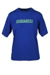 Dsquared2 Logo-print Cotton T-shirt In Blue