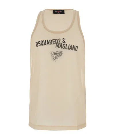 DSQUARED2 DSQUARED2 LOGO PRINTED SLEEVELESS TOP