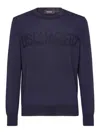 Dsquared2 Logo-print Crew-neck Jumper In Azul
