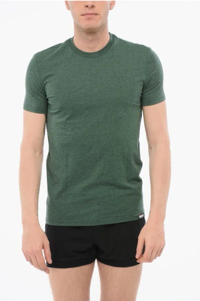 Dsquared2 Crewneck Cotton Pajama T-shirt In Green