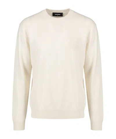 Dsquared2 Crew-neck Long-sleeve Sweater In Neutral