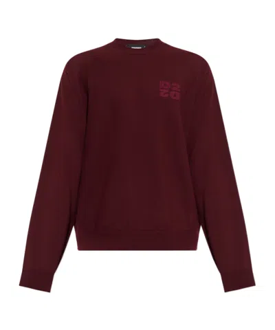 Dsquared2 Crew-neck Long-sleeve Sweater In Red
