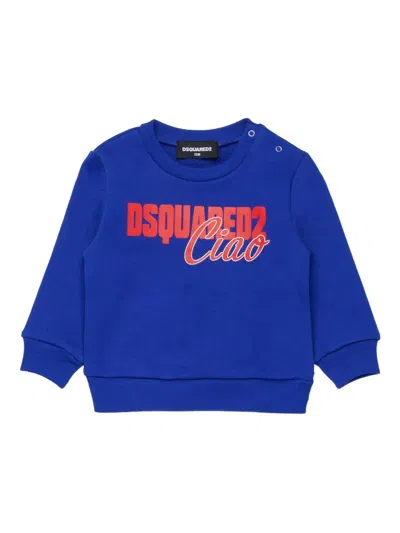 Dsquared2 Babies' Sweatshirt Mit Rundem Ausschnitt In Blue