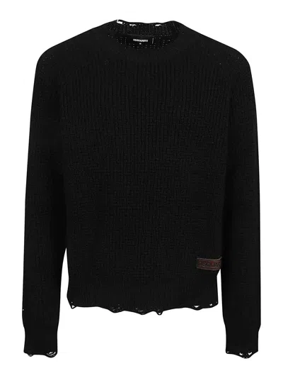 Dsquared2 Crewneck Pullover In Black