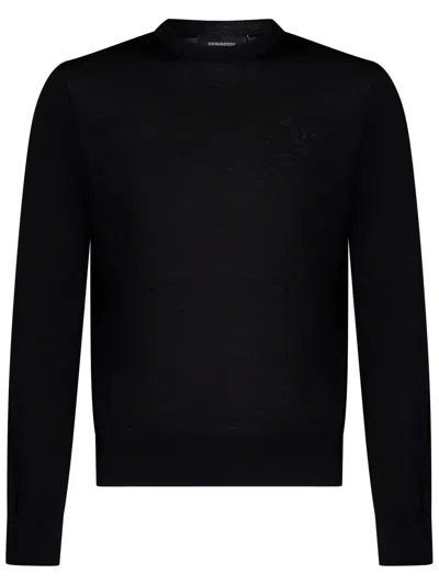 Dsquared2 Crewneck Pullover Jumper In Black