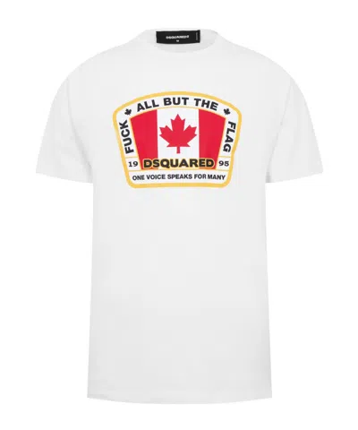 Dsquared2 Crewneck Shortsleeve Cut In White