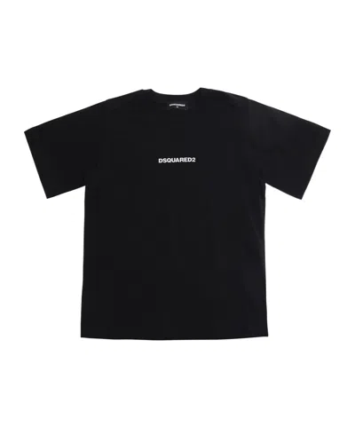 Dsquared2 Crew-neck Short-sleeve Shirt In Black