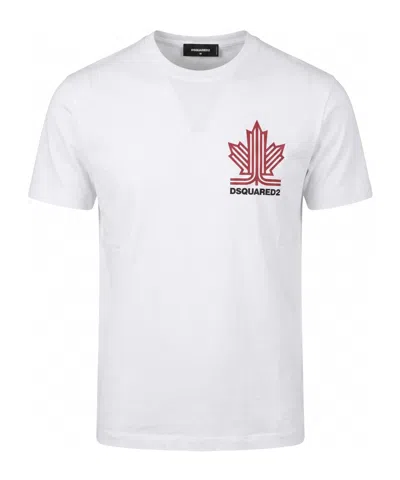 Dsquared2 Crew-neck Short-sleeve T-shirt In White