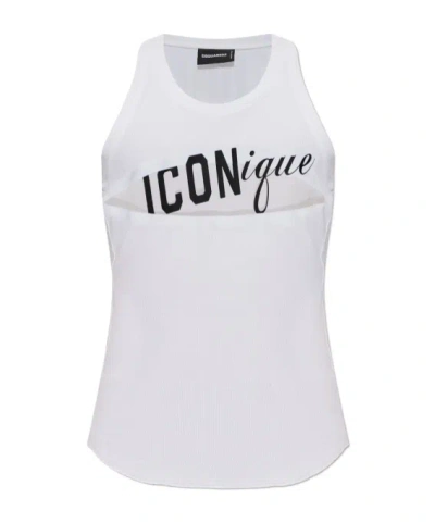 Dsquared2 Crewneck Sleeveless Vest In White