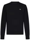 Dsquared2 Classic Black Crew-neck Sweater With Ribbed Cuffs In Black