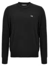 Dsquared2 Classic Black Crew-neck Sweater With Ribbed Cuffs