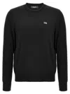 Dsquared2 Classic Black Crew-neck Sweater With Ribbed Cuffs In Black