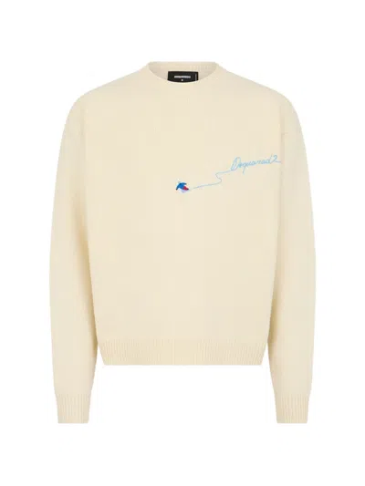 Dsquared2 Crew-neck Sweater In Neutral