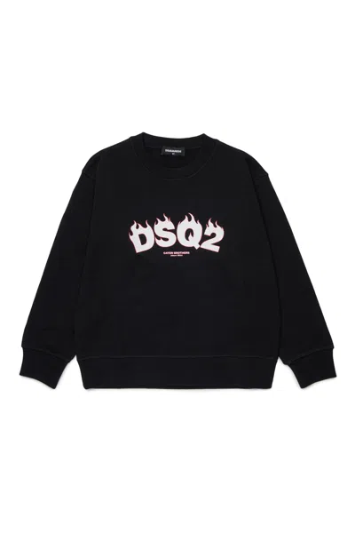Dsquared2 Crewneck Sweatshirt With Dsq2 Logo In Black