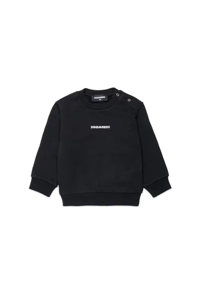 Dsquared2 Kids' Crew-neck Sweatshirt With Logo In Black