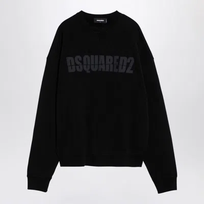 Dsquared2 Black Cotton Crewneck Sweatshirt With Logo