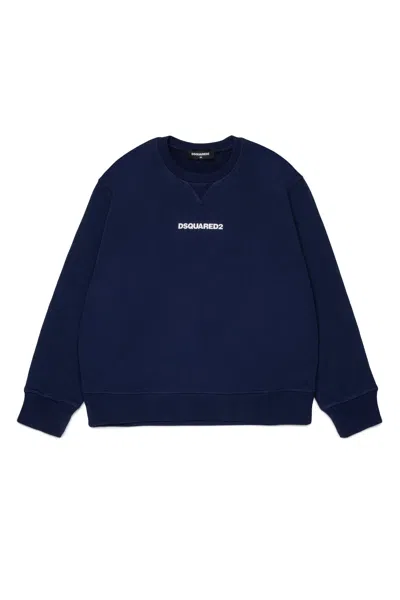 Dsquared2 Crewneck Sweatshirt With Logo In Blue