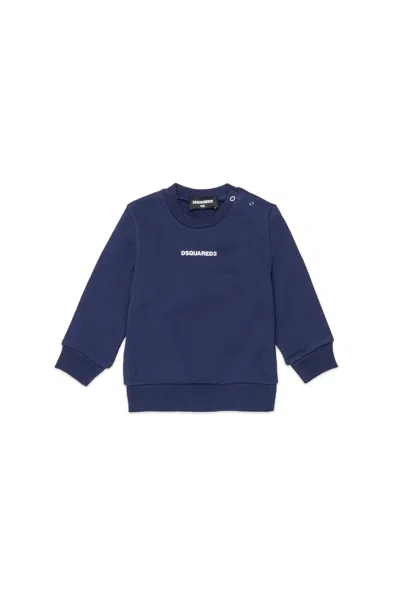 Dsquared2 Crew-neck Sweatshirt With Logo In Blue