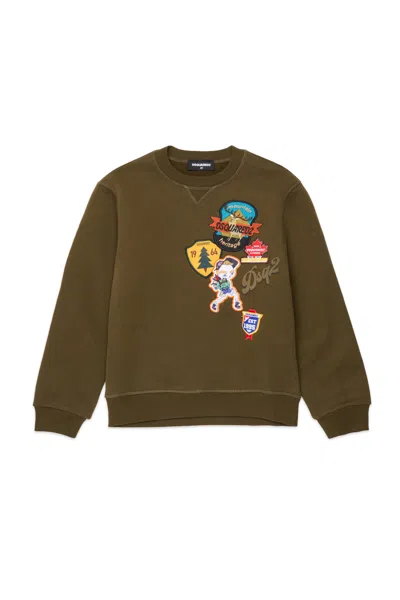 Dsquared2 Crewneck Sweatshirt With Logo In Green