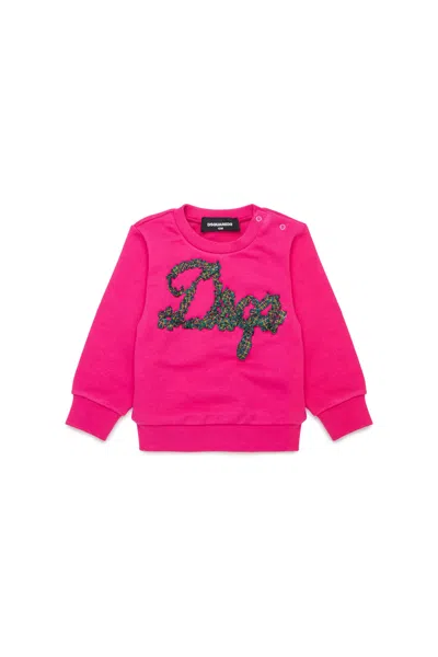Dsquared2 Kids' Crew-neck Sweatshirt With Logo In Pink