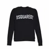 Dsquared2 Cotton Crewneck Sweater With Ribbed Hem In Black