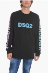 Dsquared2 Crewneck Sweatshirt With Logo Print In Black