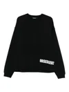 Dsquared2 Cotton Sweatshirt Featuring Printed Detail In Black
