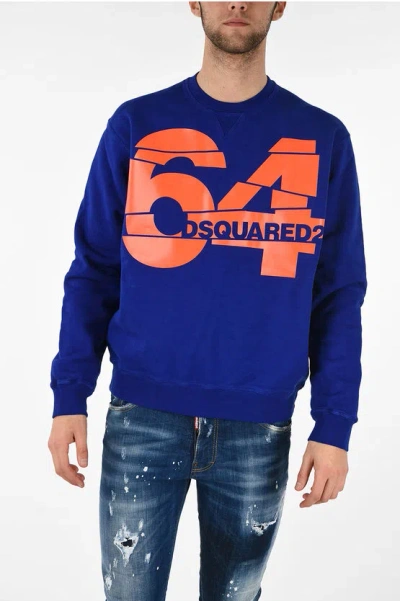 Dsquared2 Crewneck Sweatshirt With Print In Blue