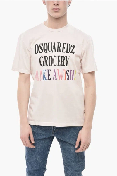 Dsquared2 Crewneck T-shirt Regular Fit With Print In White