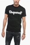 Dsquared2 Black Cotton T-shirt With Logo Print D-squared2 Man