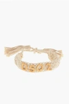 Dsquared2 Crochet Bracelet With Tassels And Embossed Monogram