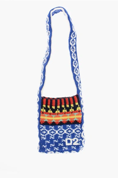 Dsquared2 Crochet Wool Blend Crossbody Bag