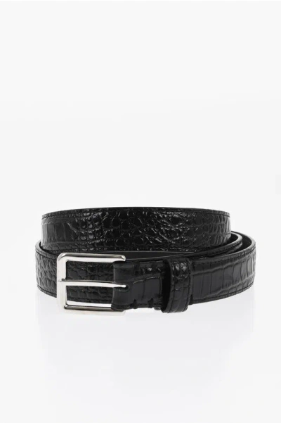Dsquared2 Crocodile Effect Leather Belt 25mm