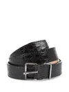 Dsquared2 Crocodile-effect Leather Belt In Black