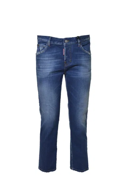 Dsquared2 Crop Jeans In Blue