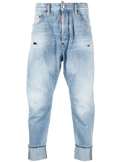 Dsquared2 Cropped Baggy-fit Jeans In Blue