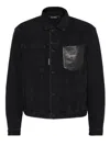 Dsquared2 Black Jacket With Classic Collar And Embossed Logo On The Front In Black